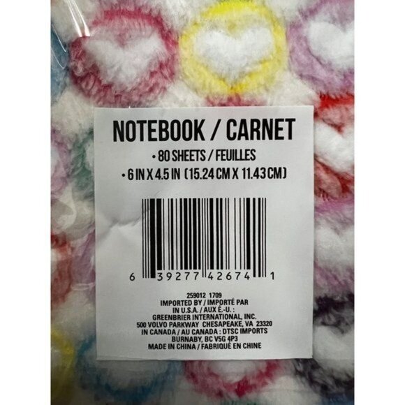 Bundle of 2 Fuzzy Hearts Notepads 80 Pages Multi Color Fuzzy - Picture 9 of 11